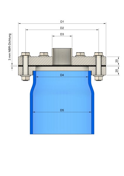 DN 250 - Brunnenkopf für Saugbrunnen